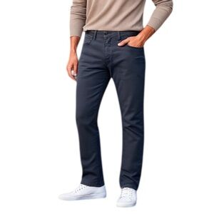Kenneth Cole Reaction Grey Straight Leg Cotton Blend Pants